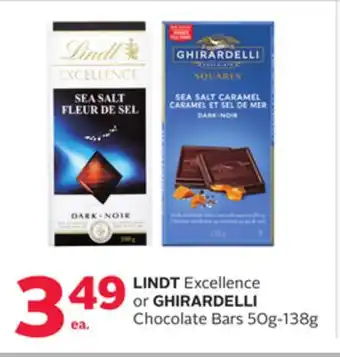 Rexall Lindt excellence or ghirardelli chocolate bars offer