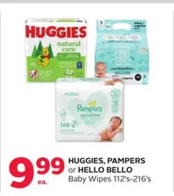 Rexall Huggies, pampers or hello bello baby wipes offer