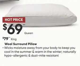 Sleep Country Wool surround pillow offer