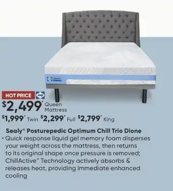 Sleep Country Sealy posturepedic optimum chill trio dione offer