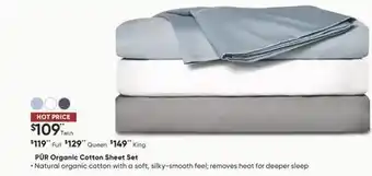 Sleep Country Pür organic cotton sheet set offer