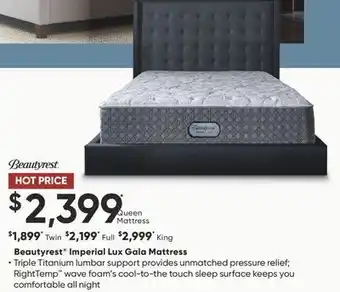 Dormez Vous Beautyrest imperial lux gala mattress offer