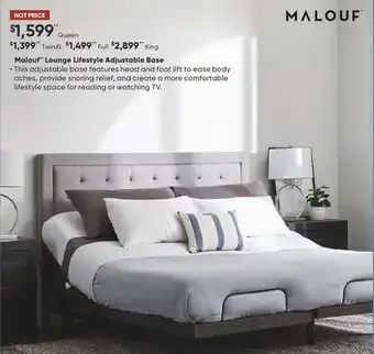 Dormez Vous Malouf lounge lifestyle adjustable base offer