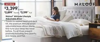 Dormez Vous Malouf altitude lifestyle adjustable base offer