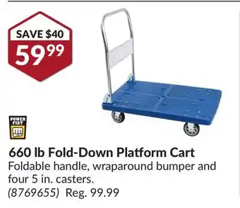 Princess Auto 660 lb fold-down platform cart offer