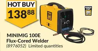 Princess Auto Minimig 100e flux-cored welder offer