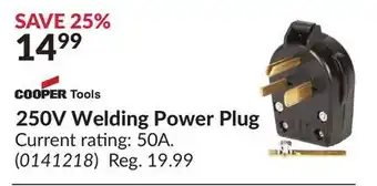 Princess Auto 250v welding power plug offer