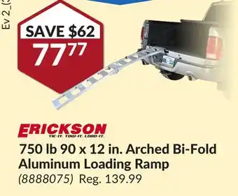 Princess Auto 750 lb 90 x 12 in. arched bi-fold aluminum loading ramp offer