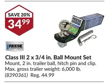 Princess Auto Class iii 2 x 3/4 in. ball mount set offer