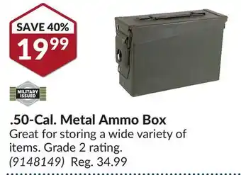 Princess Auto 50-cal. metal ammo box offer