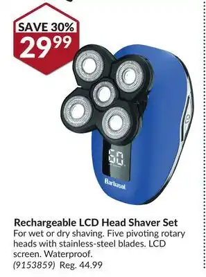Princess Auto Rechargeable lcd head shaver set offer