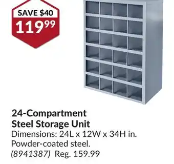 Princess Auto 24-compartment steel storage unit offer