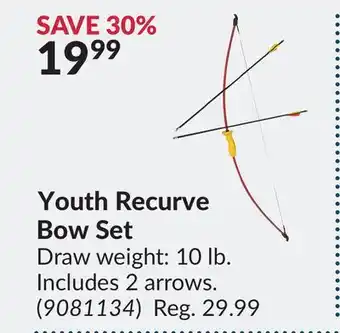 Princess Auto Youth recurve bow set offer