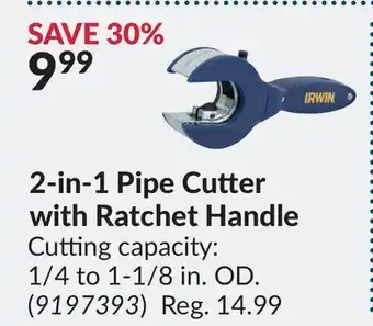 Princess Auto 2-in-1 pipe cutter with ratchet offer