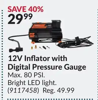 Princess Auto 12v inflator with digital pressure gauge offer