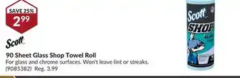 Princess Auto 90 sheet glass shop towel roll offer