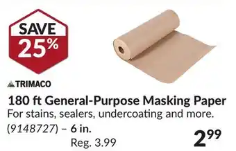 Princess Auto 180 ft general-purpose masking paper offer