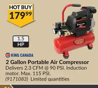 Princess Auto 2 gallon portable air compressor offer