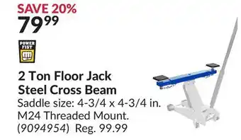 Princess Auto 2 ton floor jack steel cross beam offer