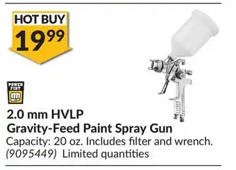 Princess Auto 2.0 mm hvlp gravity-feed paint spray gun offer