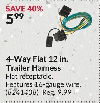 Princess Auto 4-way flat 12 in. trailer harness offer