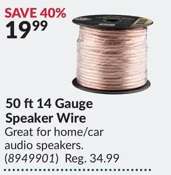 Princess Auto 50 ft 14 gauge speaker wire offer