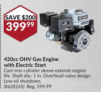 Princess Auto 420cc ohv gas engine with electric start offer