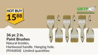 Princess Auto 36 pc 2 in. paint brushes offer