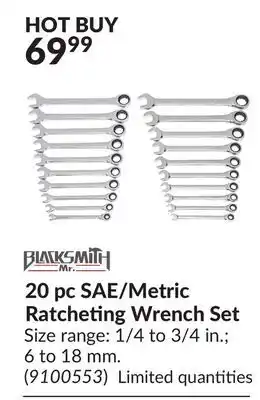 Princess Auto 20 pc sae/metric ratcheting wrench set offer