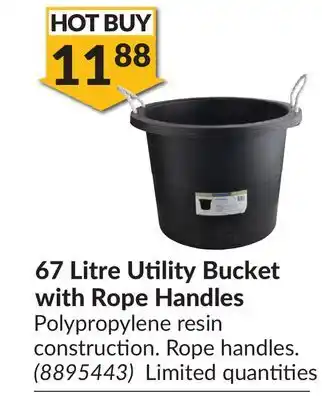 Princess Auto Utility bucket with rope handles offer