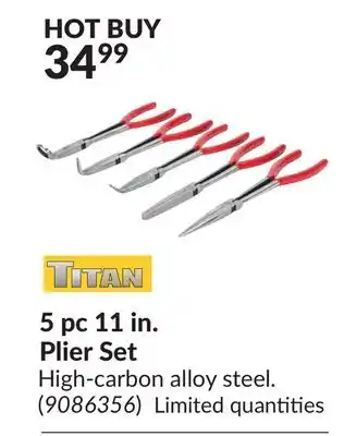 Princess Auto 5 pc 11 in. plier set offer