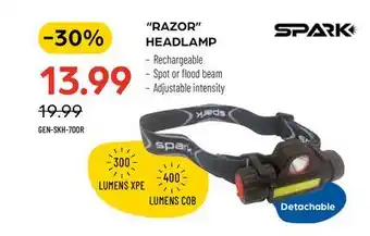 Pronature Spark razor headlamp offer