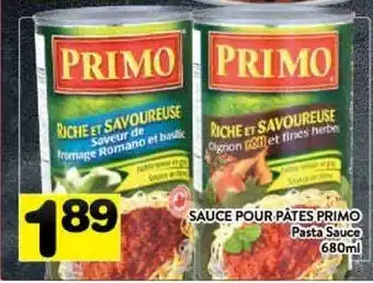 Supermarché PA Primo pasta sauce offer