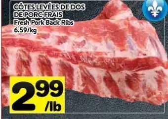Supermarché PA Fresh pork back ribs offer