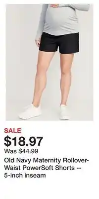 Old Navy Old navy maternity rollover-waist powersoft shorts -- 5-inch inseam offer