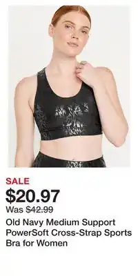 Old Navy Old navy medium support powersoft cross-strap sports bra for women offer