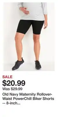 Old Navy Old navy maternity rollover-waist powerchill biker shorts -- 8-inch inseam offer