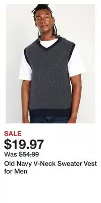 Old Navy Old navy v-neck sweater vest for men offer