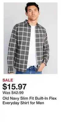 Old Navy Old navy slim fit built-in flex everyday shirt for men offer