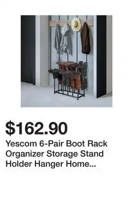 Newegg Yescom 6-pair boot rack organizer storage stand holder hanger home closet shoes shelf easy to assemble offer