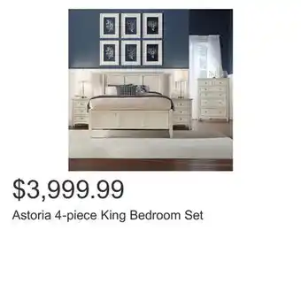 Costco Astoria 4-piece king bedroom set offer