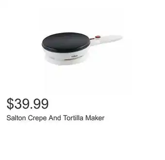 Costco Salton crepe and tortilla maker offer