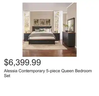 Costco Alessia contemporary 5-piece queen bedroom set offer