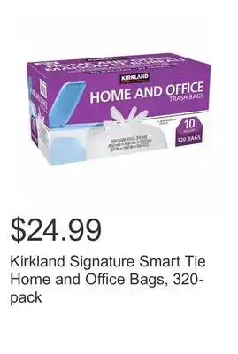 Costco Kirkland signature smart tie home and office bags, 320-pack offer