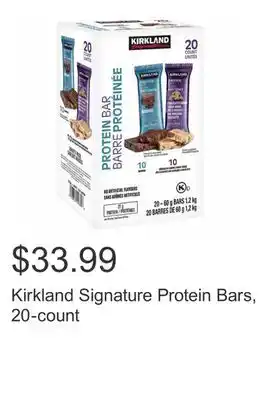 Costco Kirkland signature protein bars, 20-count offer