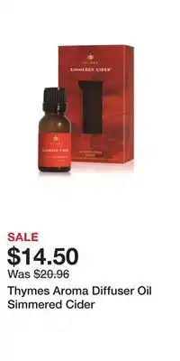 Well Thymes aroma diffuser oil simmered cider offer