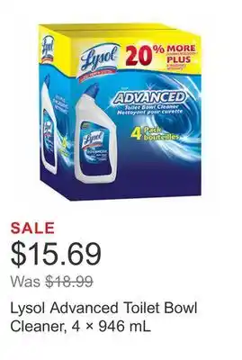 Costco Lysol advanced toilet bowl cleaner, 4 × 946 ml offer
