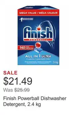 Costco Finish powerball dishwasher detergent, 2.4 kg offer
