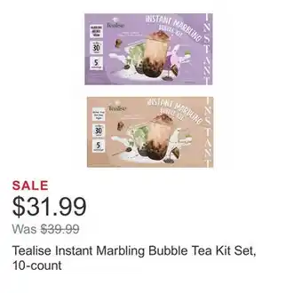 Costco Tealise instant marbling bubble tea kit set, 10-count offer
