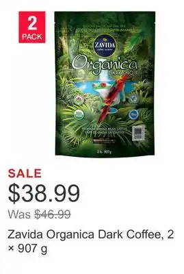 Costco Zavida organica dark coffee, 2 × 907 g offer